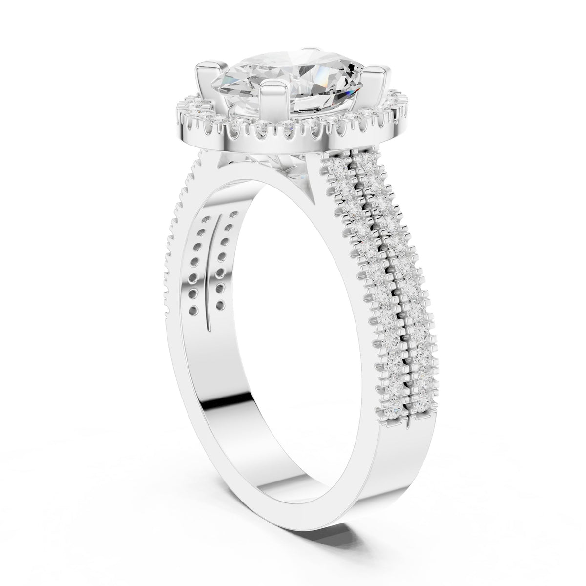 Oval Halo Lab Grown Diamond Engagement Ring