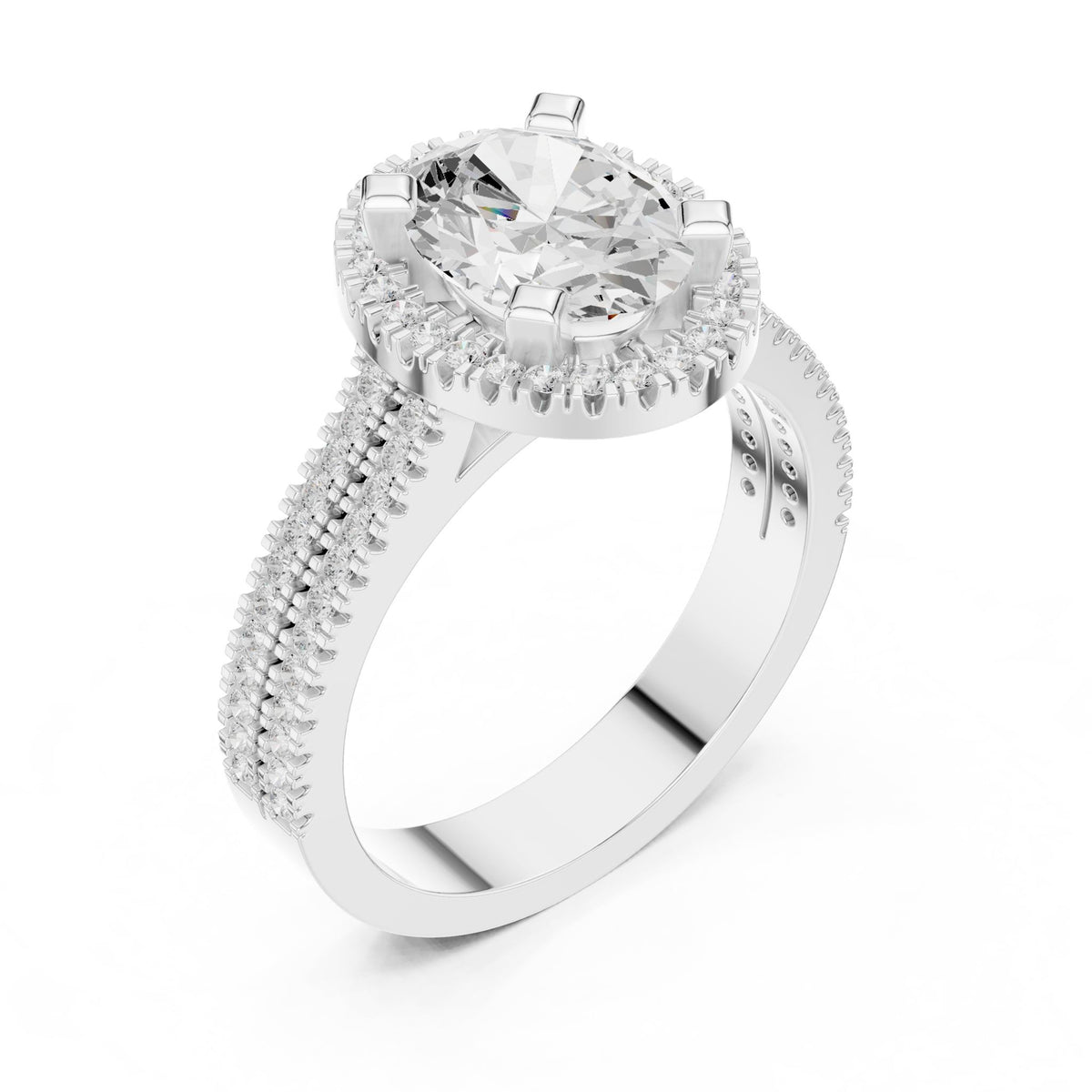 Oval Halo Lab Grown Diamond Engagement Ring
