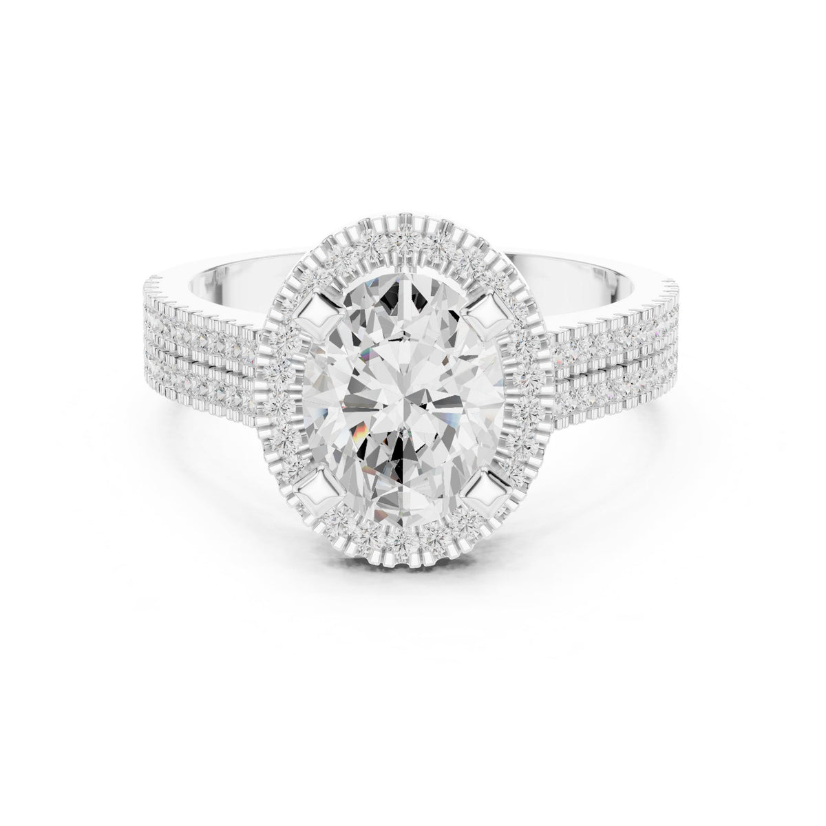 Oval Halo Lab Grown Diamond Engagement Ring