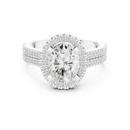 Oval Halo Lab Grown Diamond Engagement Ring