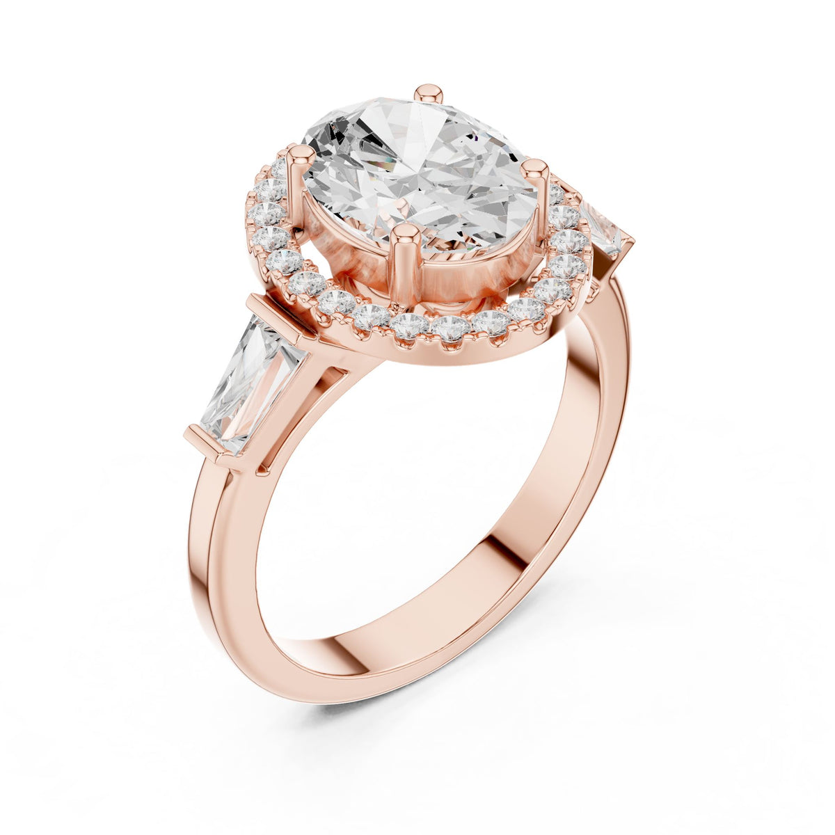 Oval Halo Lab Grown Diamond Engagement Ring