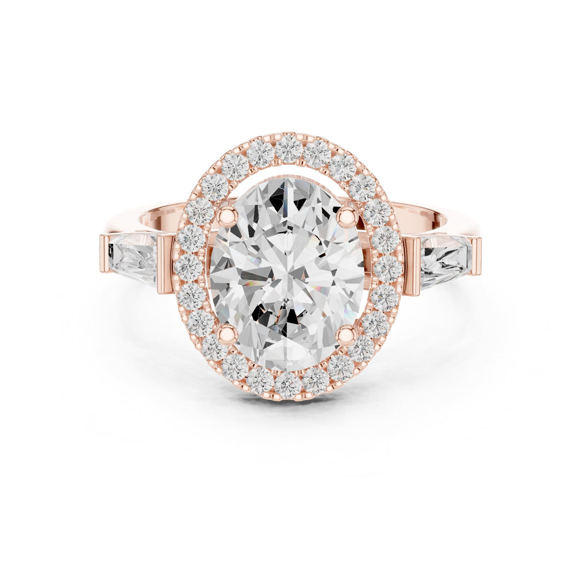 Oval Halo Lab Grown Diamond Engagement Ring