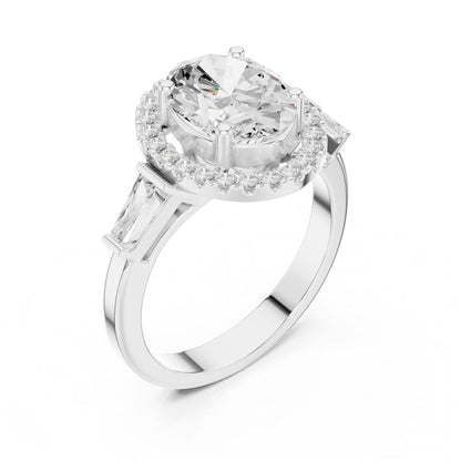 Oval Halo Lab Grown Diamond Engagement Ring