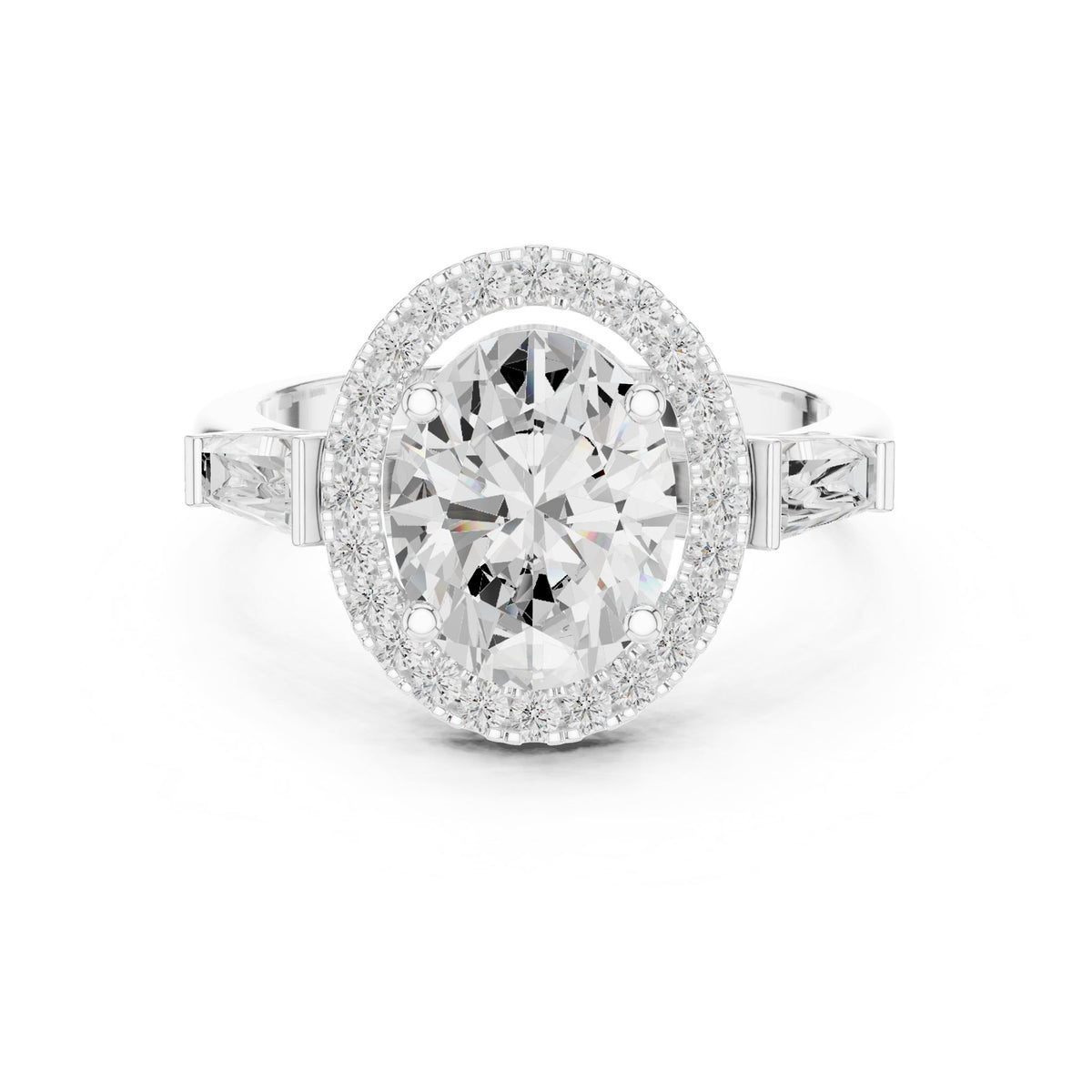 Oval Halo Lab Grown Diamond Engagement Ring