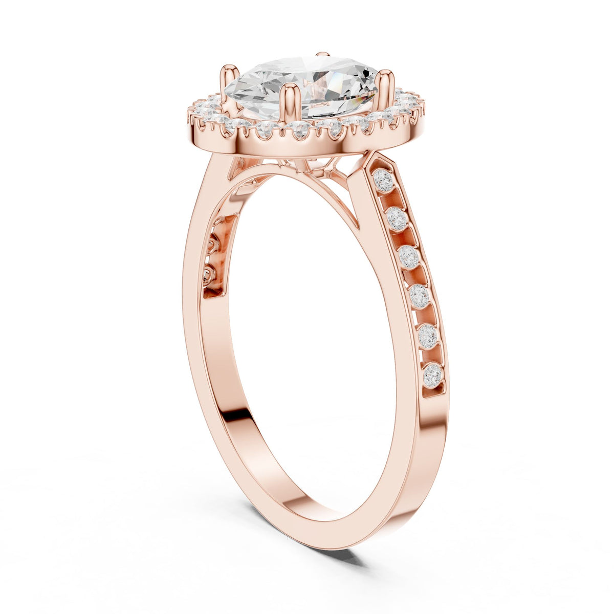 Oval Halo Lab Grown Diamond Engagement Ring