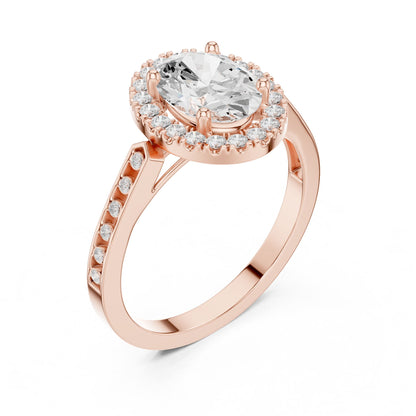 Oval Halo Lab Grown Diamond Engagement Ring