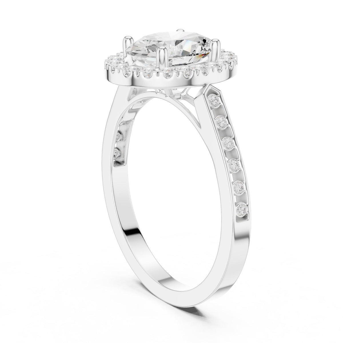 Oval Halo Lab Grown Diamond Engagement Ring