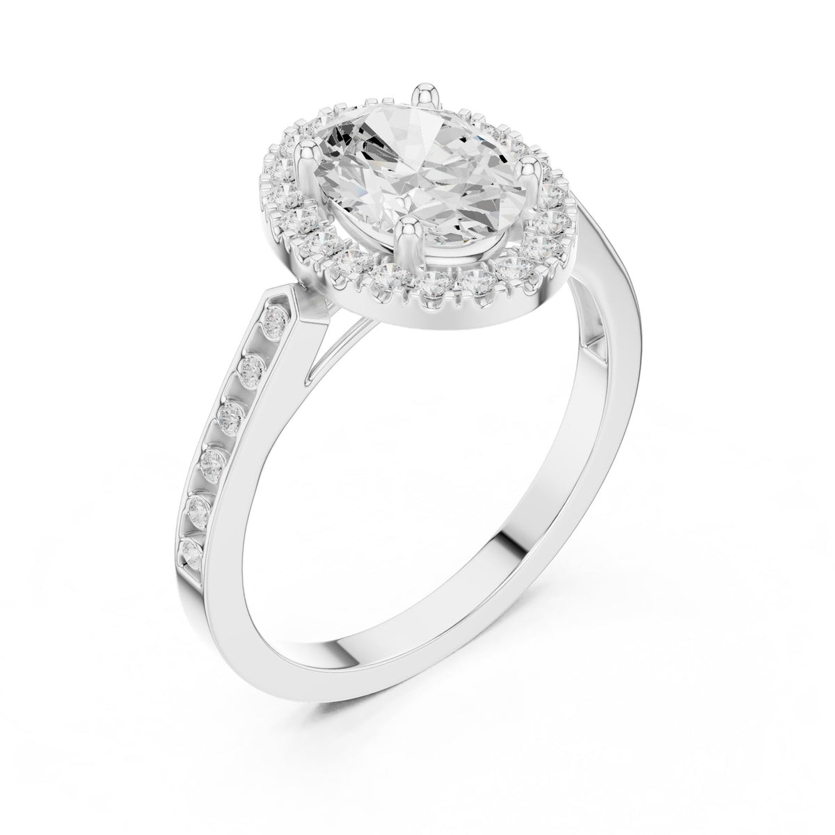 Oval Halo Lab Grown Diamond Engagement Ring