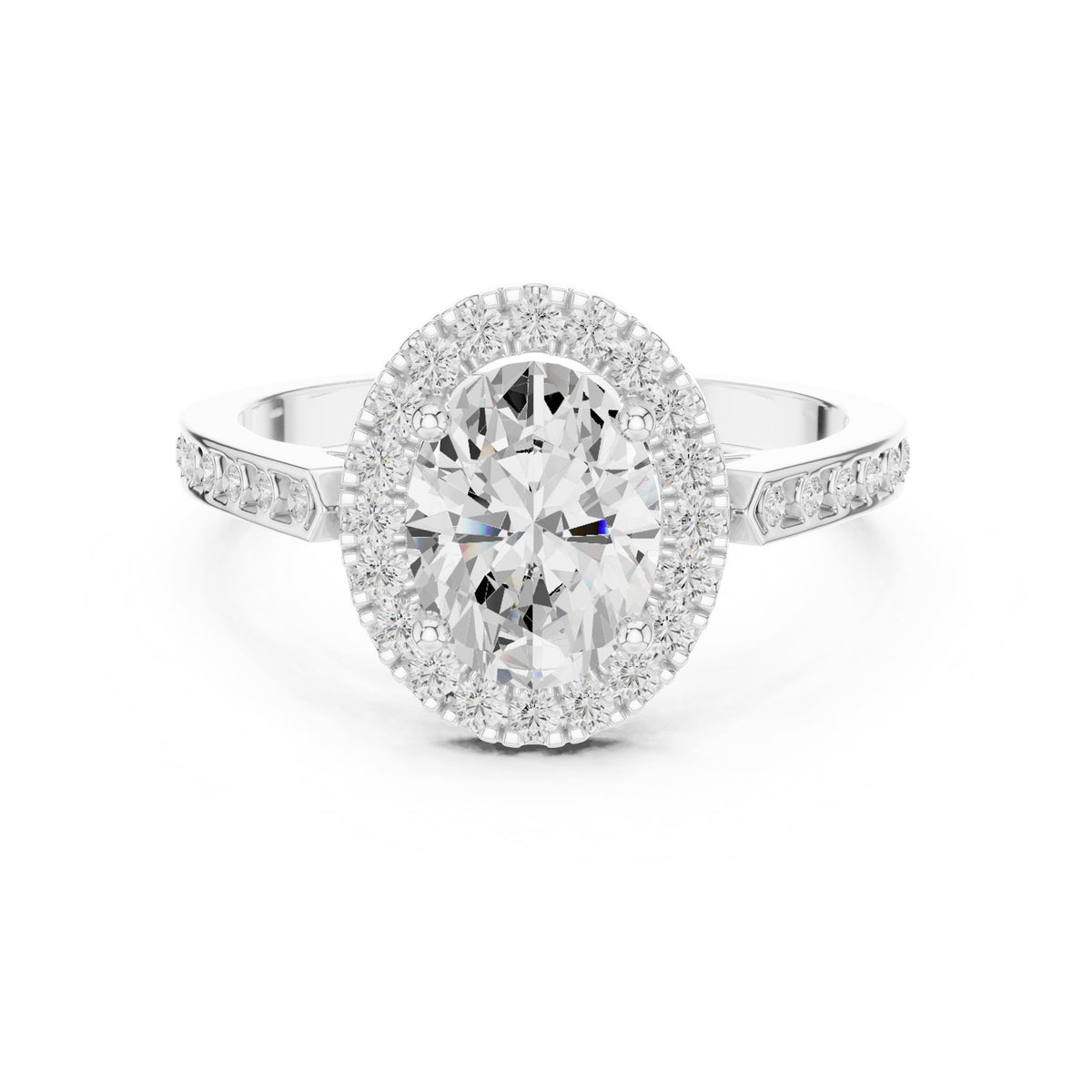 Oval Halo Lab Grown Diamond Engagement Ring
