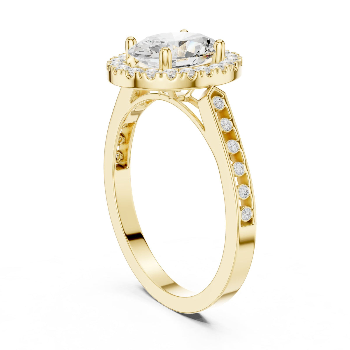 Oval Halo Lab Grown Diamond Engagement Ring