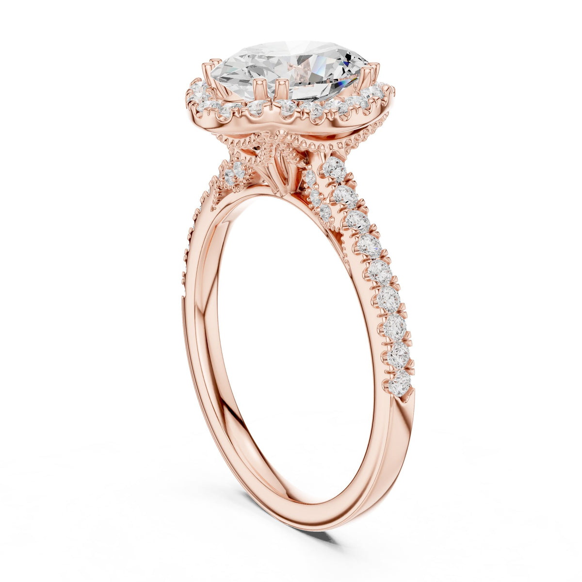 Oval Halo Lab Grown Diamond Engagement Ring