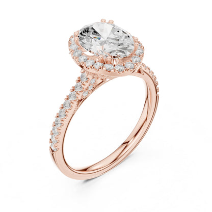 Oval Halo Lab Grown Diamond Engagement Ring