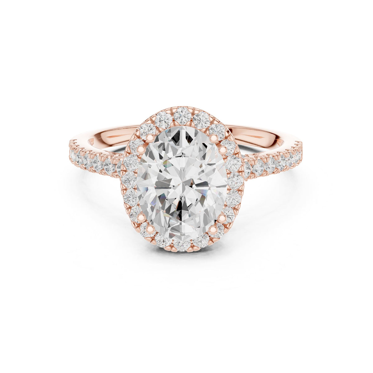 Oval Halo Lab Grown Diamond Engagement Ring