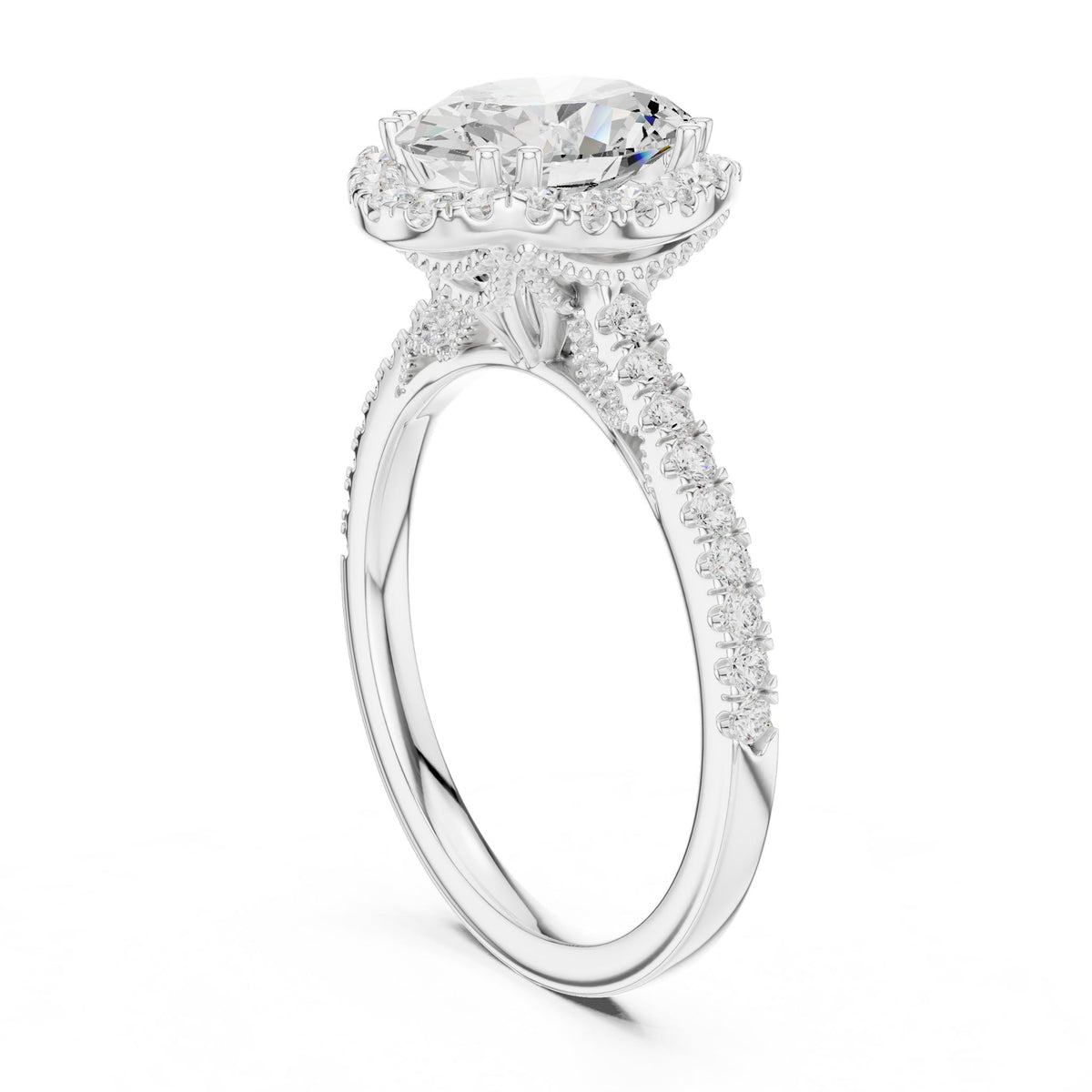 Oval Halo Lab Grown Diamond Engagement Ring