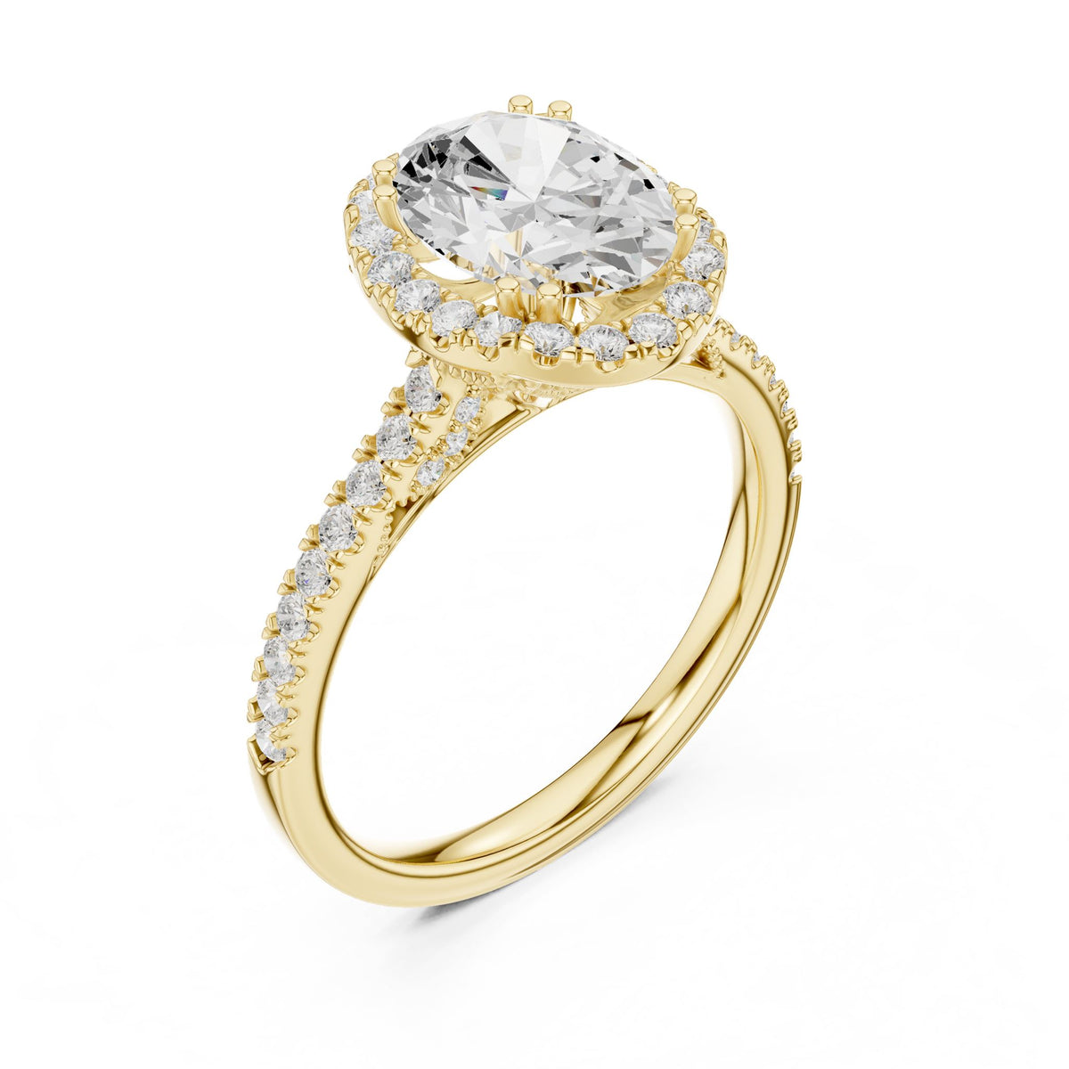 Oval Halo Lab Grown Diamond Engagement Ring
