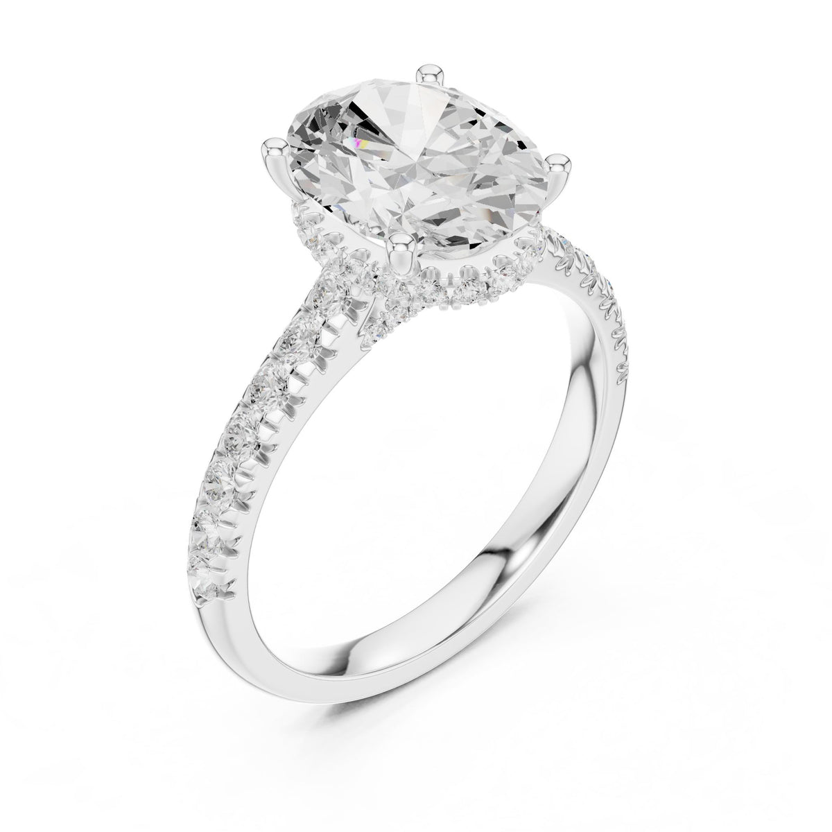 Oval Halo Lab Grown Diamond Engagement Ring