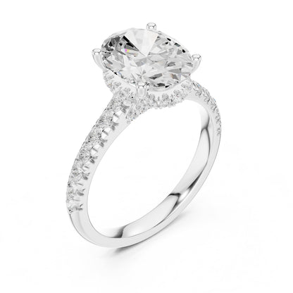 Oval Halo Lab Grown Diamond Engagement Ring
