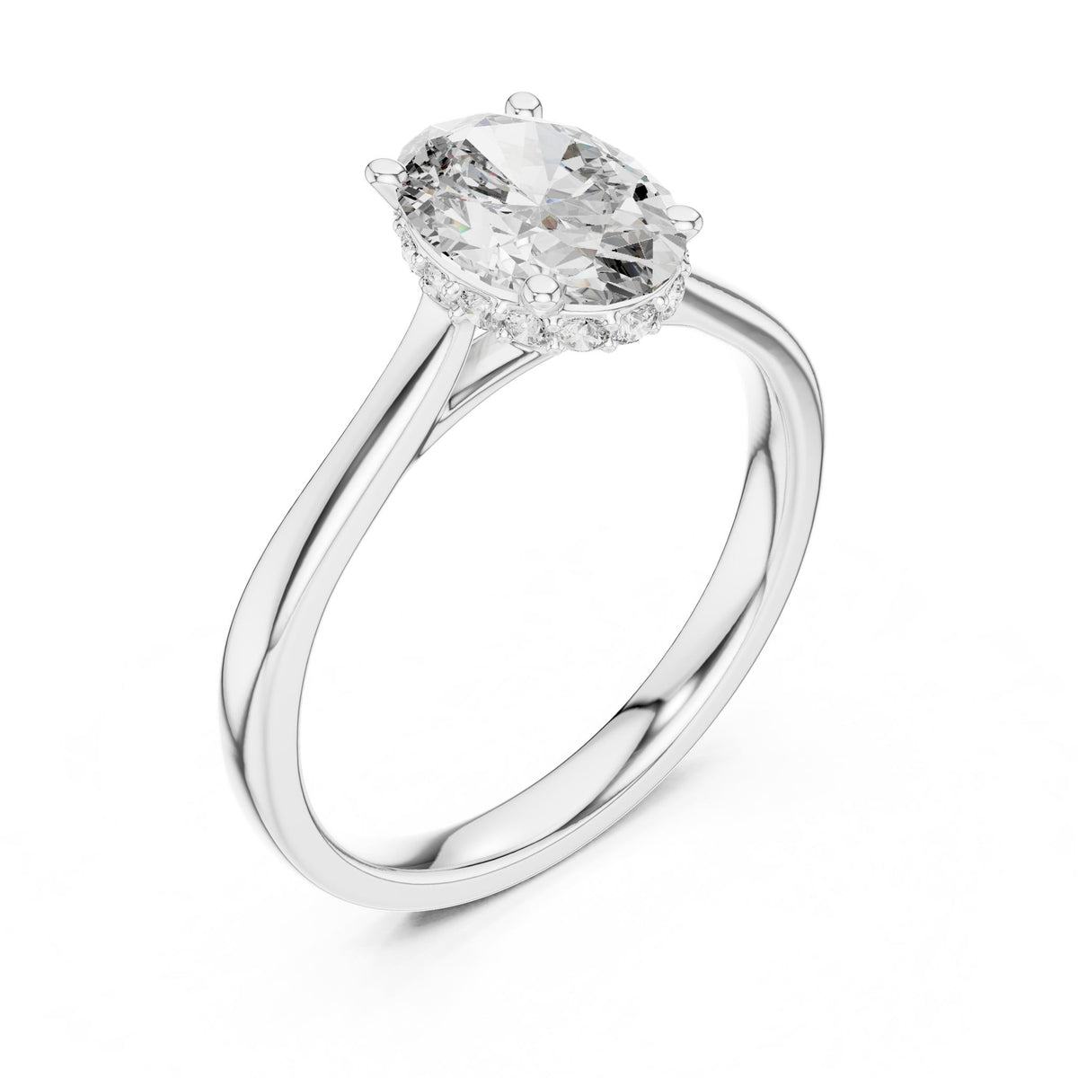 Oval Halo Lab Grown Diamond Engagement Ring