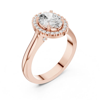 Oval Halo Lab Grown Diamond Engagement Ring