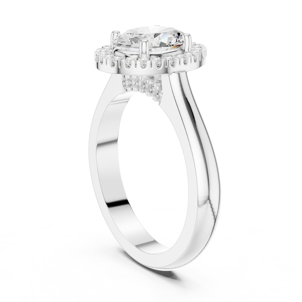 Oval Halo Lab Grown Diamond Engagement Ring
