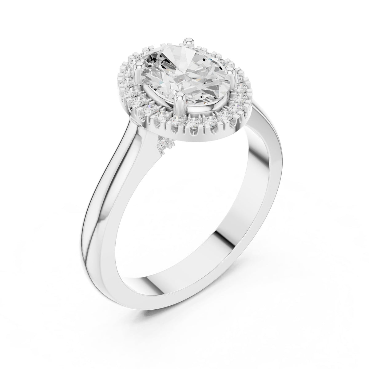 Oval Halo Lab Grown Diamond Engagement Ring