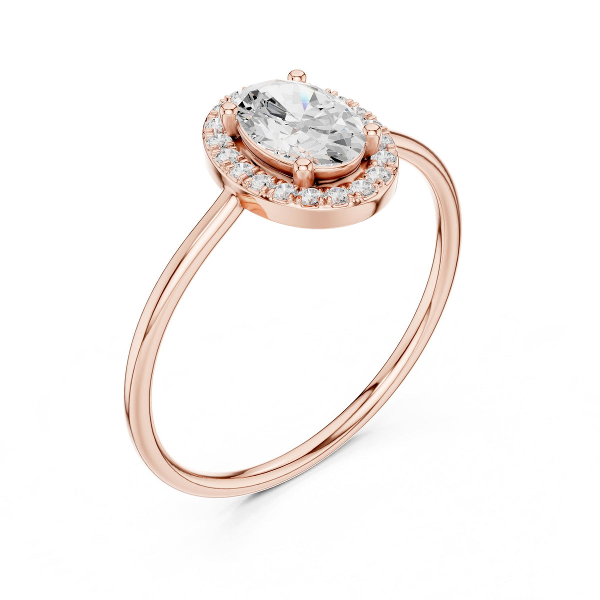 Oval Halo Lab Grown Diamond Engagement Ring