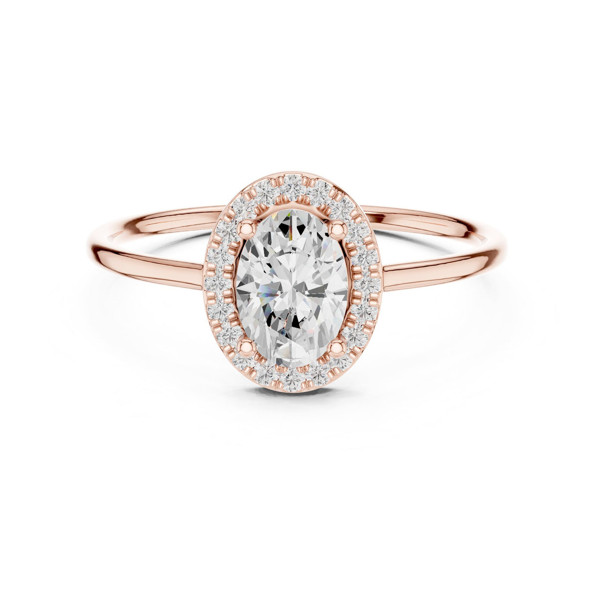 Oval Halo Lab Grown Diamond Engagement Ring