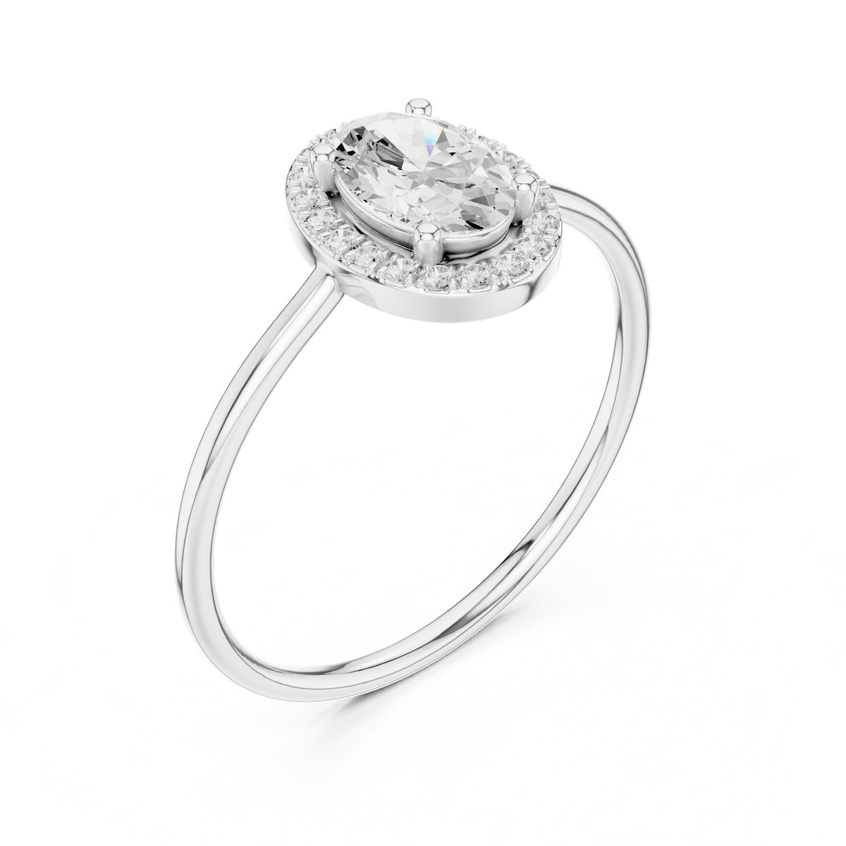 Oval Halo Lab Grown Diamond Engagement Ring