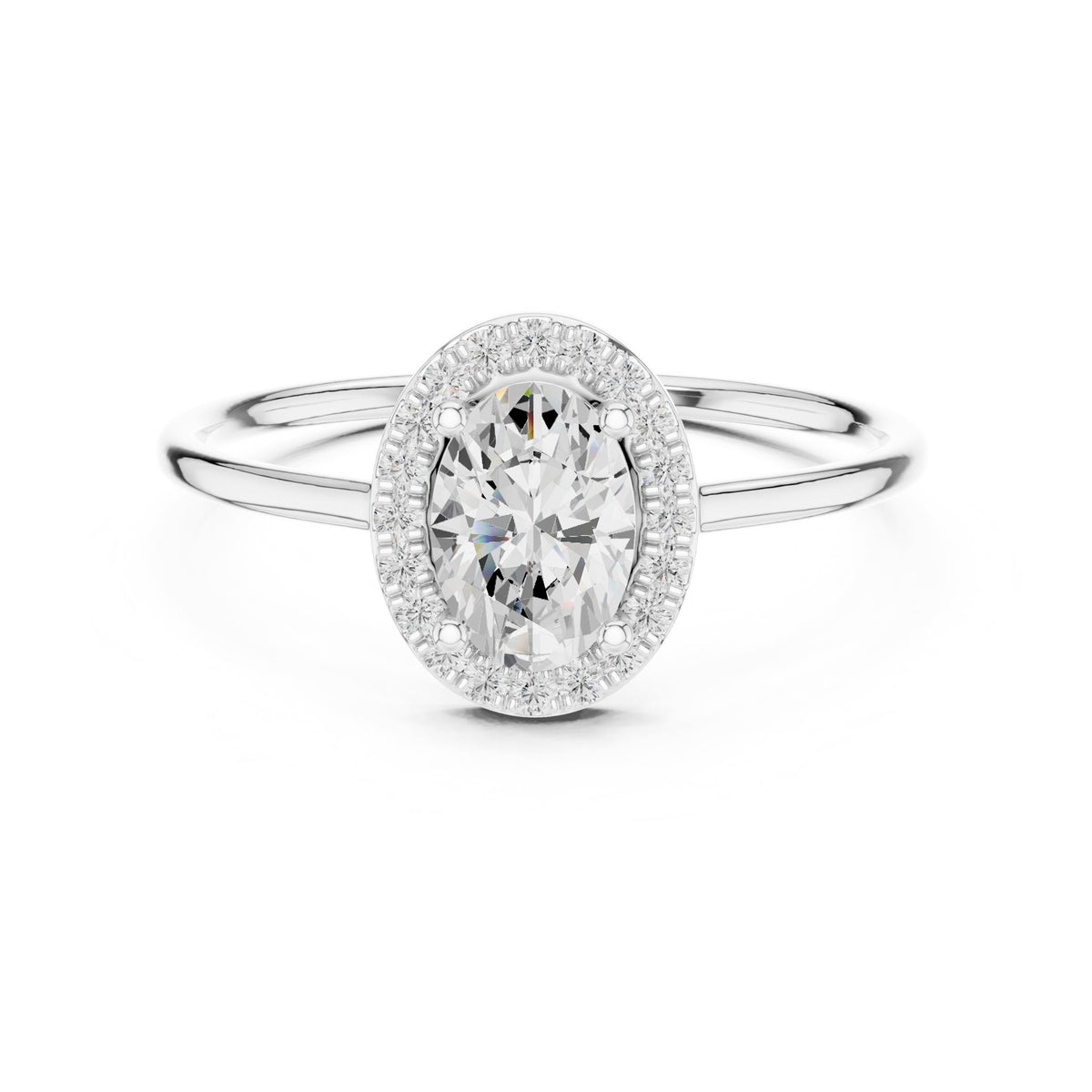 Oval Halo Lab Grown Diamond Engagement Ring