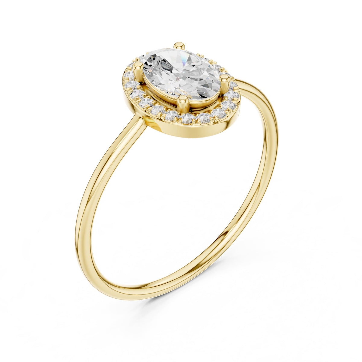 Oval Halo Lab Grown Diamond Engagement Ring