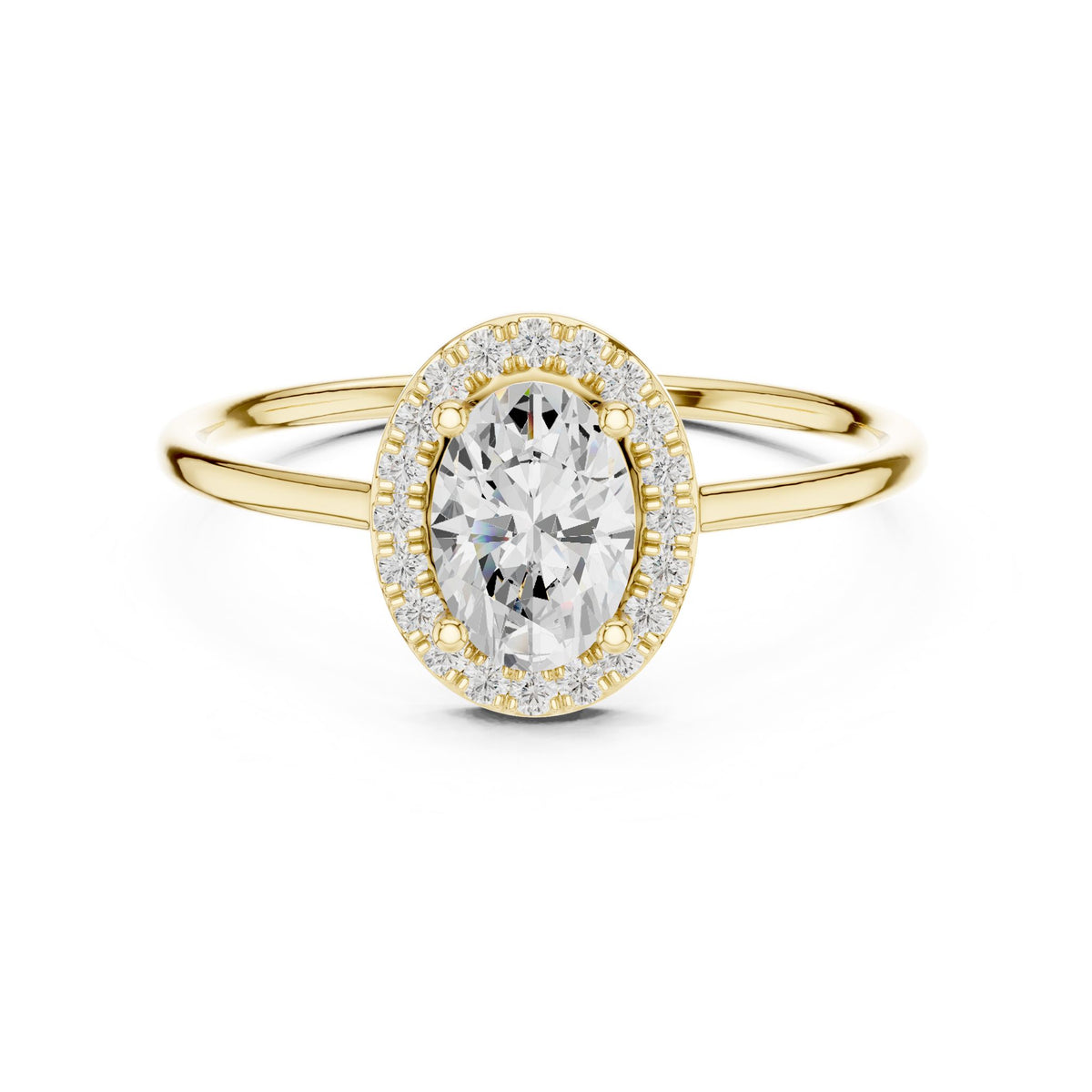Oval Halo Lab Grown Diamond Engagement Ring