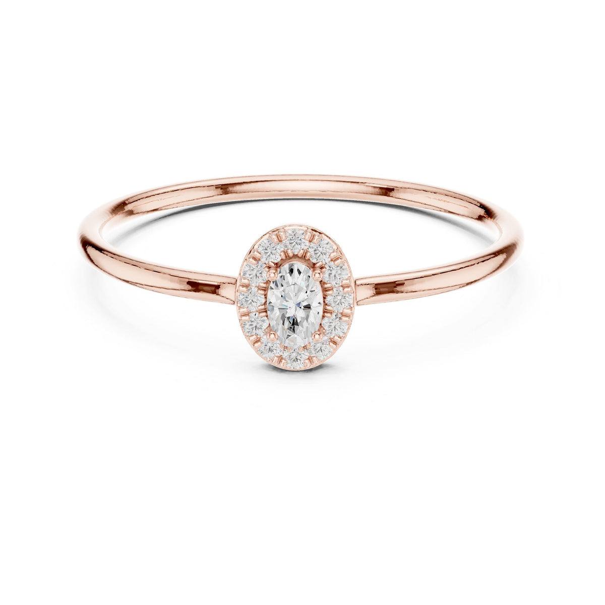 Oval Halo Lab Grown Diamond Engagement Ring