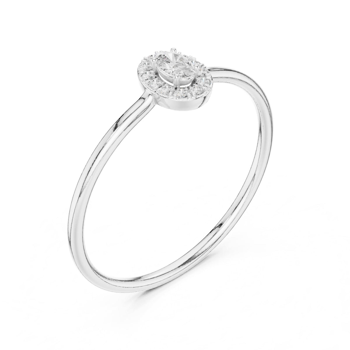 Oval Halo Lab Grown Diamond Engagement Ring