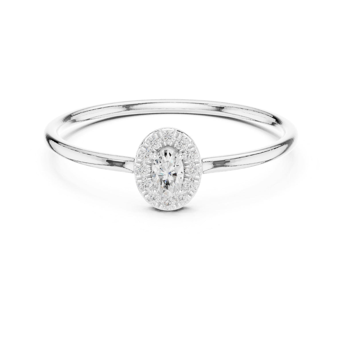 Oval Halo Lab Grown Diamond Engagement Ring