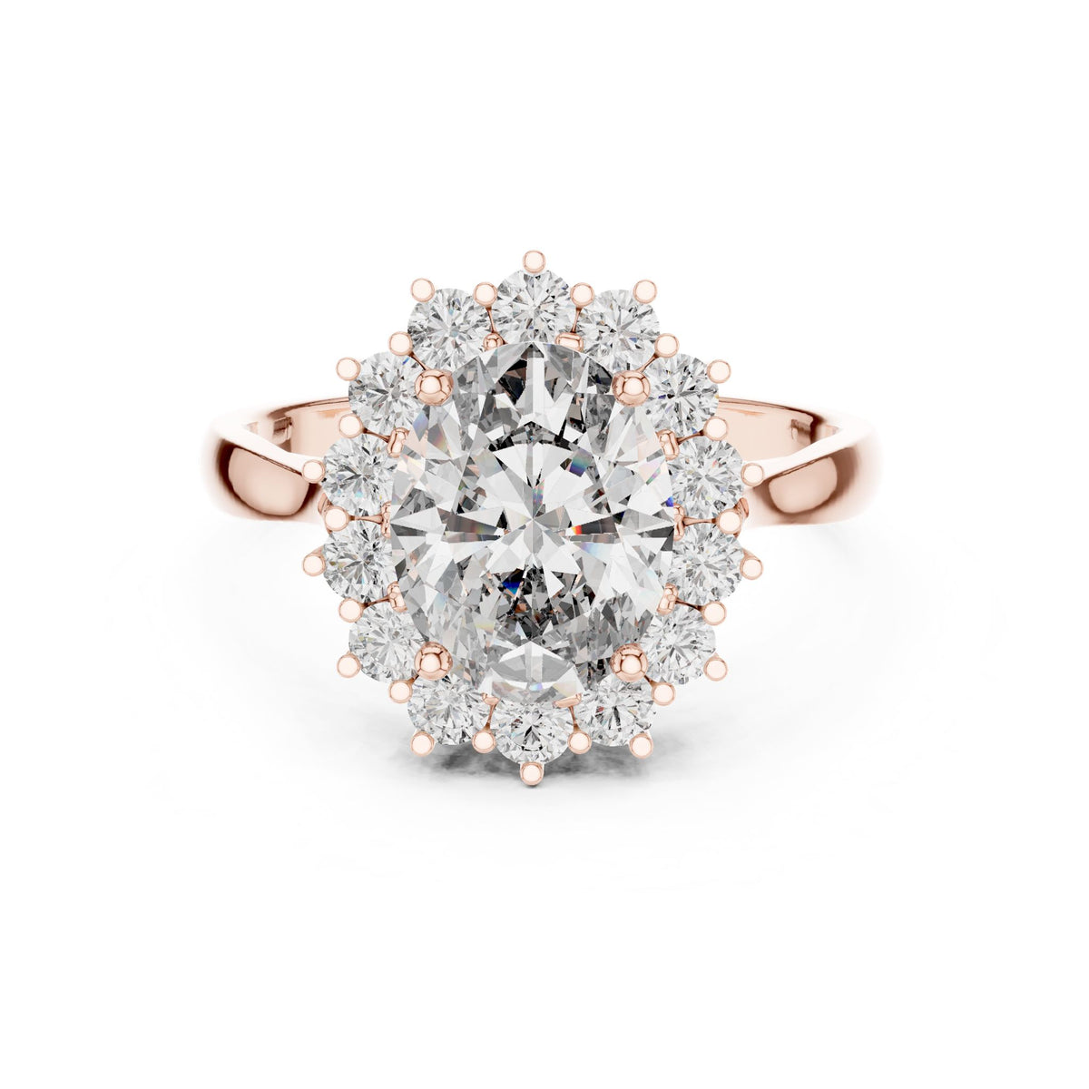 Oval Halo Lab Grown Diamond Engagement Ring