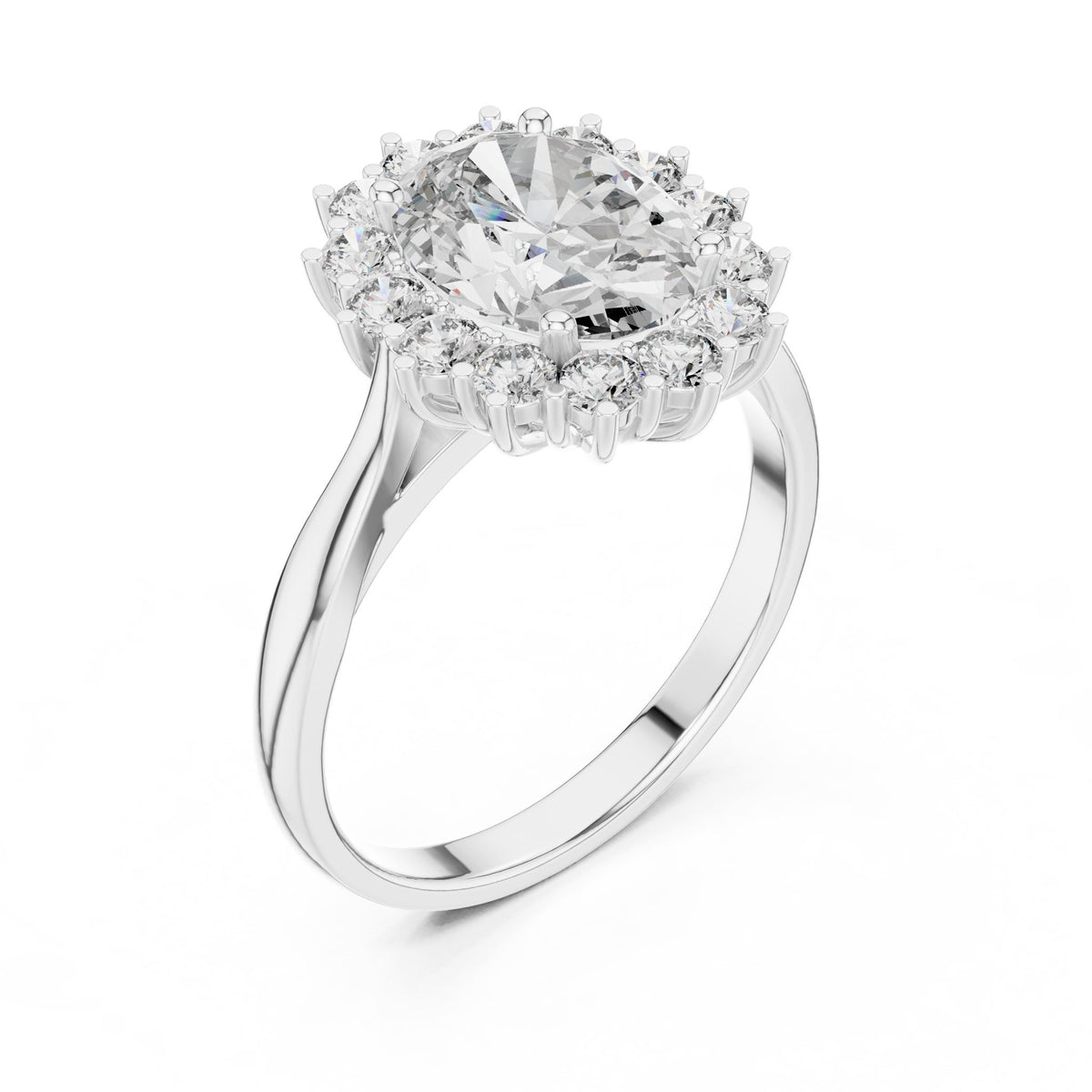 Oval Halo Lab Grown Diamond Engagement Ring