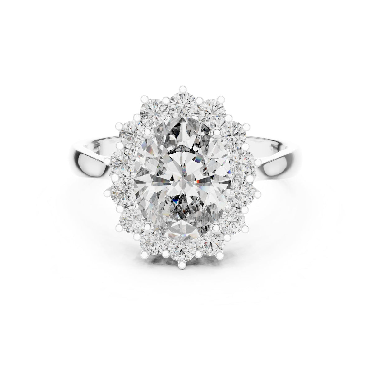 Oval Halo Lab Grown Diamond Engagement Ring