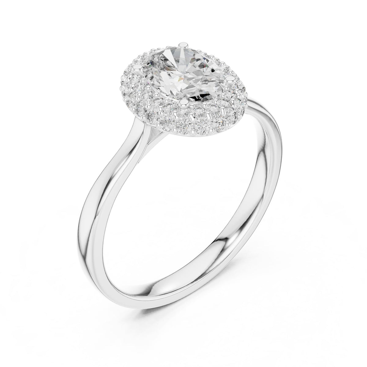 Oval Halo Lab Grown Diamond Engagement Ring