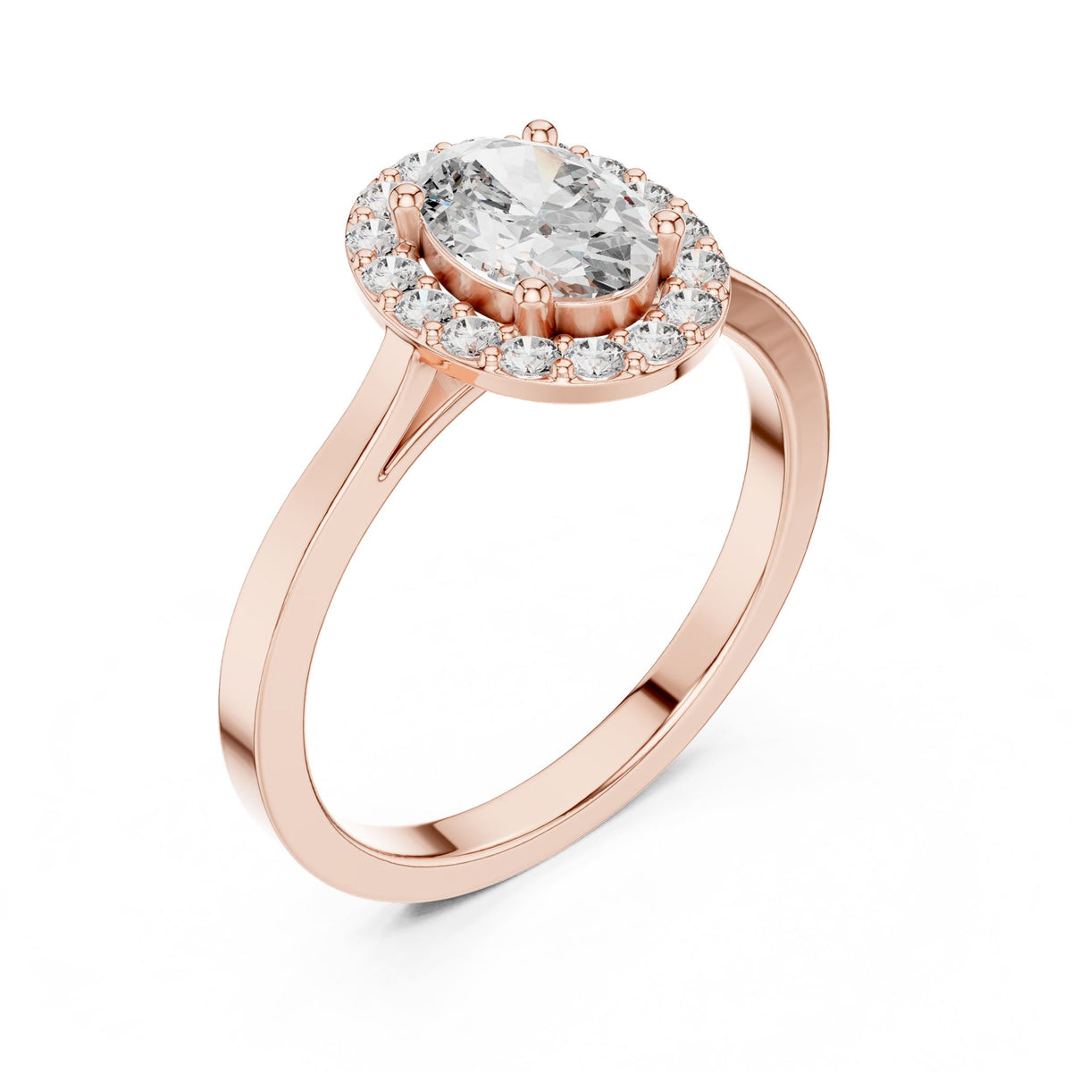 Oval Halo Lab Grown Diamond Engagement Ring
