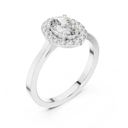 Oval Halo Lab Grown Diamond Engagement Ring