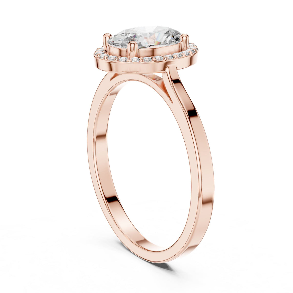 Oval Halo Lab Grown Diamond Engagement Ring