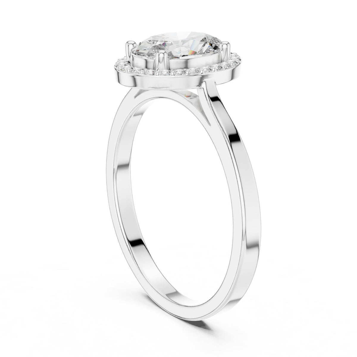 Oval Halo Lab Grown Diamond Engagement Ring