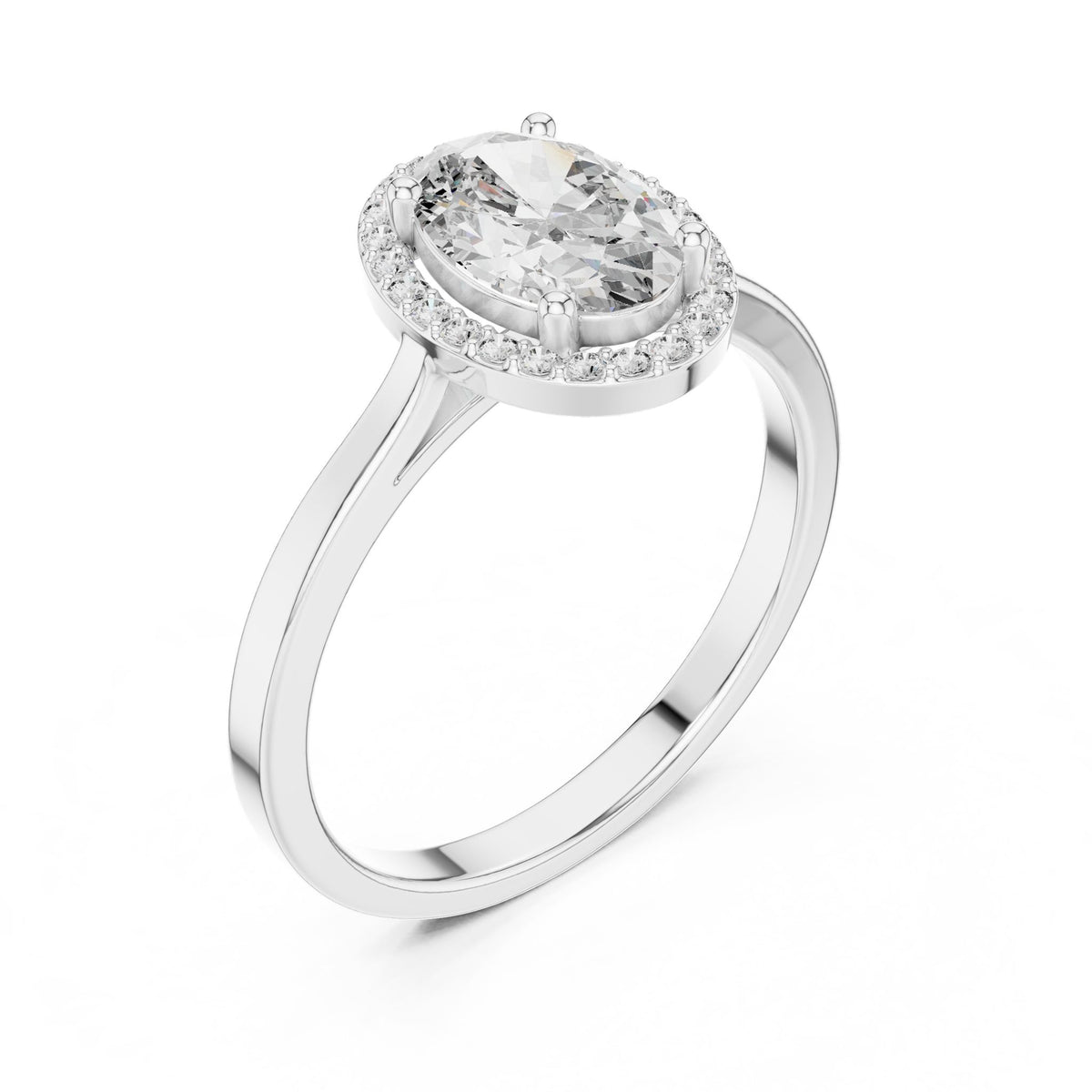Oval Halo Lab Grown Diamond Engagement Ring