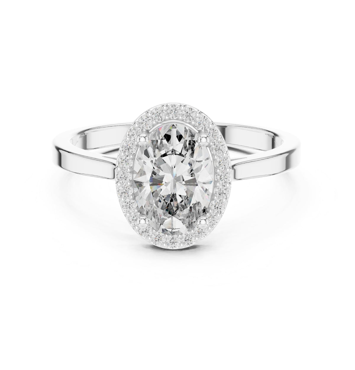 Oval Halo Lab Grown Diamond Engagement Ring
