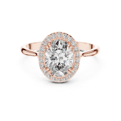 Oval Halo Lab Grown Diamond Engagement Ring