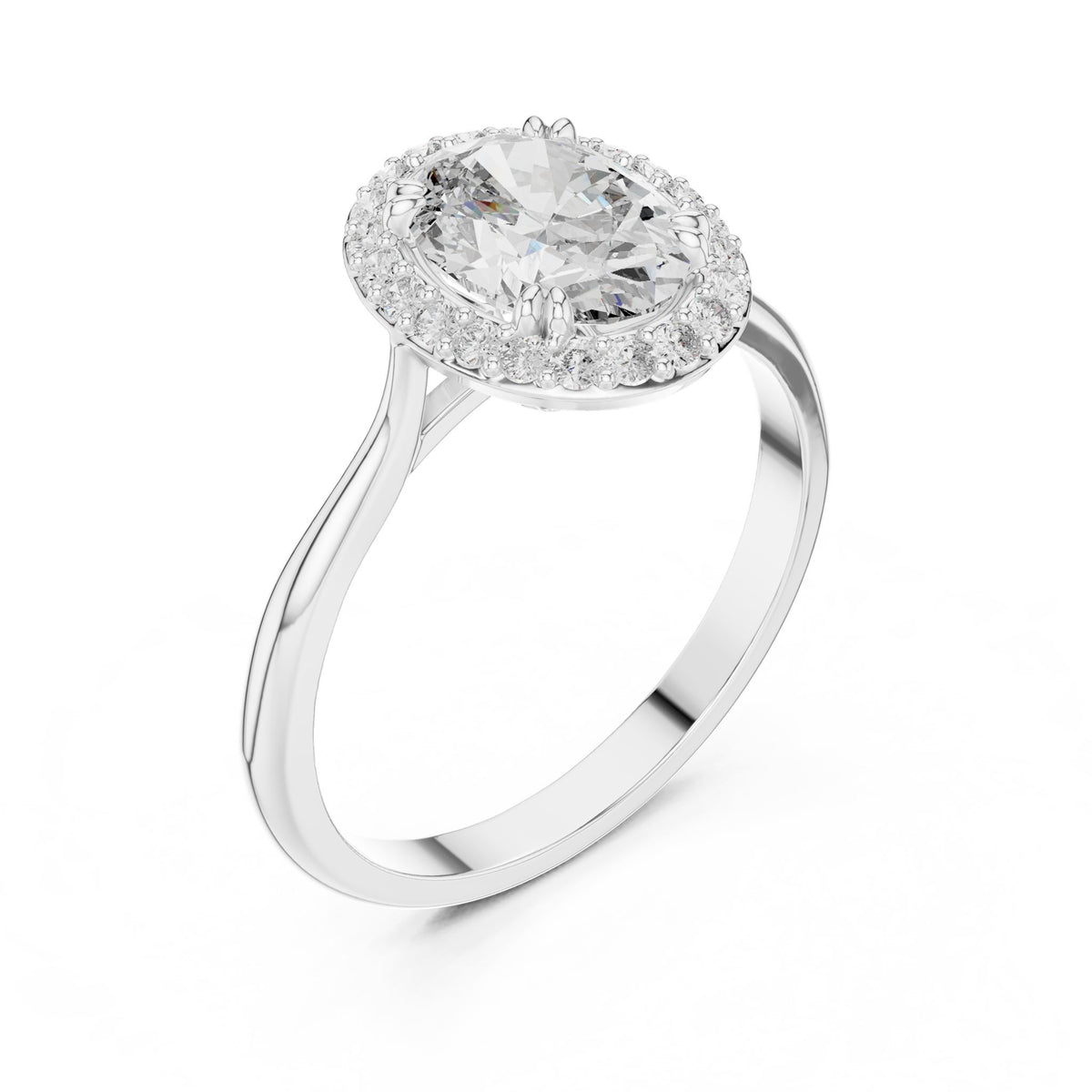 Oval Halo Lab Grown Diamond Engagement Ring