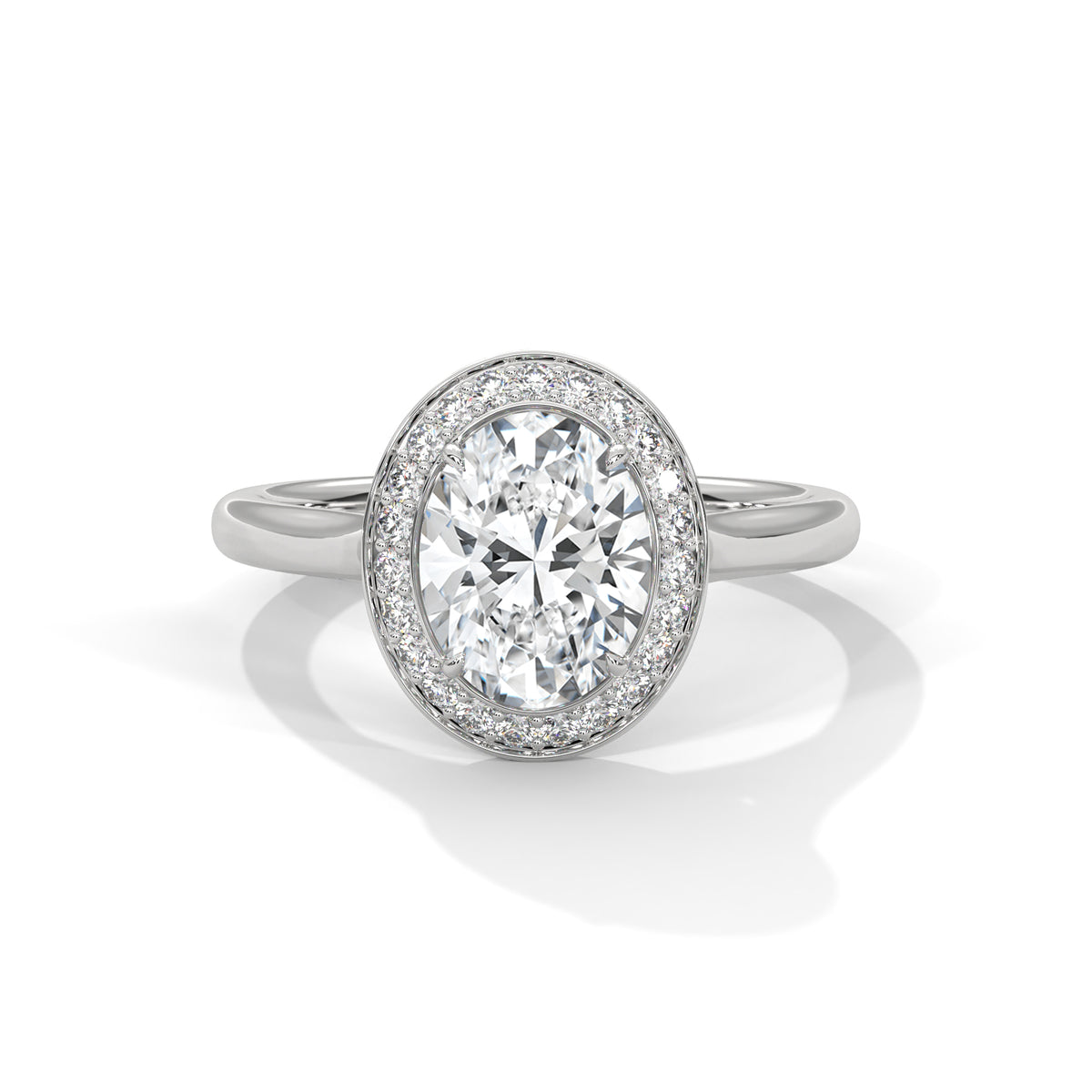 Oval Halo Lab Grown Diamond Engagement Ring
