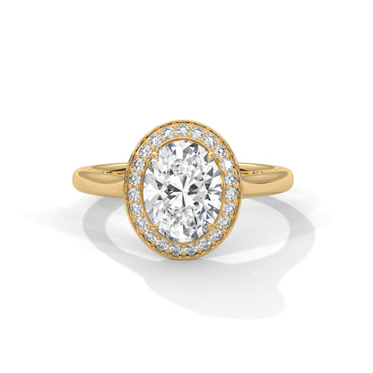 Oval Halo Lab Grown Diamond Engagement Ring