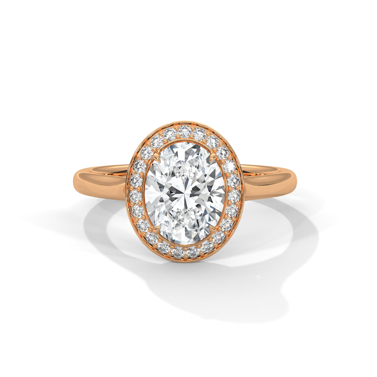 Oval Halo Lab Grown Diamond Engagement Ring