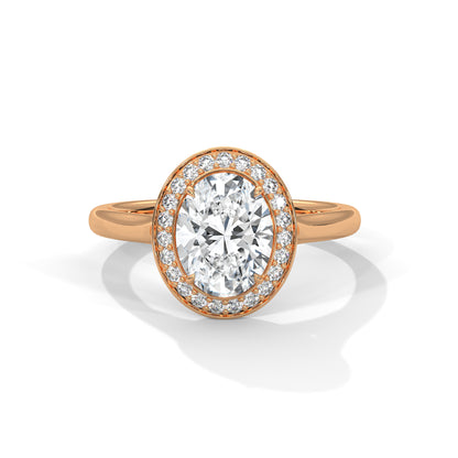 Oval Halo Lab Grown Diamond Engagement Ring